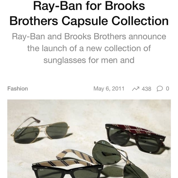 Ray-Ban for Brooks Brothers Capsule Collection 2011 Gold Aviator Sunglasses - Picture 13 of 13